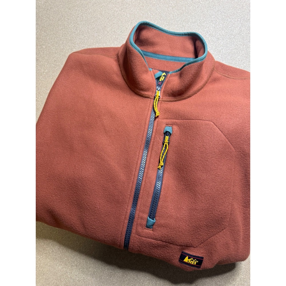 REI Fleece Jacket Full‎ Zip Outdoor Hiking Lightweight Mens Large VTG